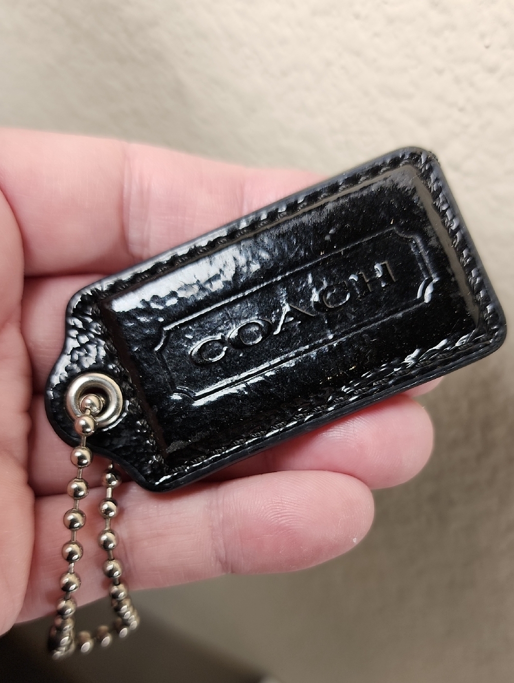 Coach Y2K Black Patent Leather Hangtag